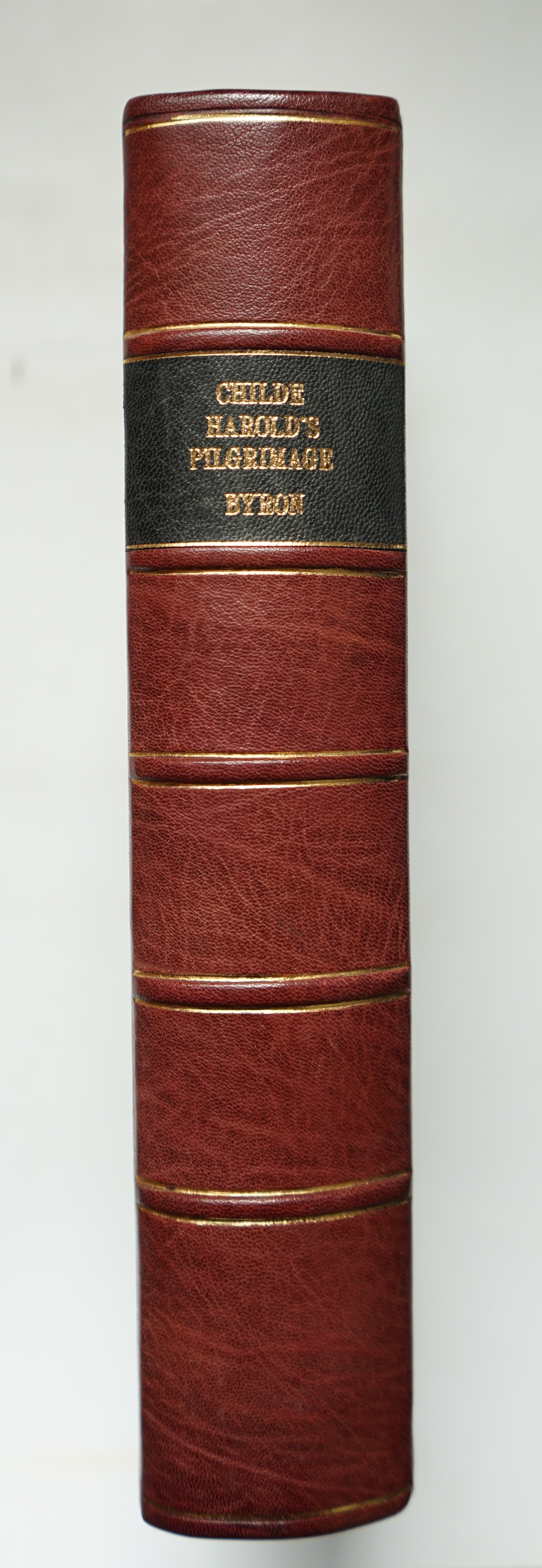Byron, George Gordon Noel, Lord - Childe Harold’s Pilgrimage, with portrait frontis, engraved title and 60 vignettes by the brothers Finden, folding map at end 8vo, rebacked gilt tooled calf, endpapers renewed, John Murr